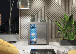 Serene Sideboard 83Cm Dark Grey With High Gloss Doors And Led Lighting - Creative Furniture - thumbnail 6