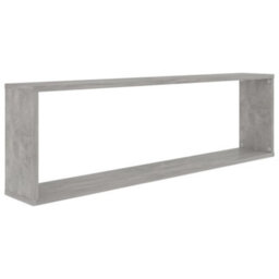 Berkfield Wall Cube Shelf 4 Pcs Concrete Grey 100X15X30 Cm Engineered Wood - thumbnail 6