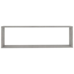 Berkfield Wall Cube Shelf 4 Pcs Concrete Grey 100X15X30 Cm Engineered Wood - thumbnail 7