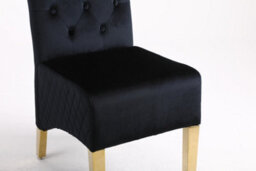 Moderix A Pair Of Velvet Dining Chairs With Golden Legs In Black - thumbnail 8