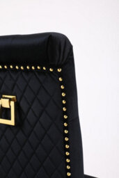 Moderix A Pair Of Velvet Dining Chairs With Golden Legs In Black - thumbnail 7