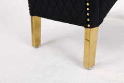 Moderix A Pair Of Velvet Dining Chairs With Golden Legs In Black - thumbnail 5
