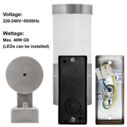 Long Life Lamps Company Stainless Steel Garden Wall Light Frosted Glass Cover Ip44 Zlc016 - thumbnail 6