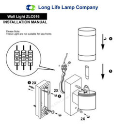 Long Life Lamps Company Stainless Steel Garden Wall Light Frosted Glass Cover Ip44 Zlc016 - thumbnail 9