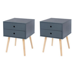 Core Products Pair Of 2 Scandia 2 Drawer Bedside Cabinets, Painted Finish, Finger Apertures - thumbnail 1
