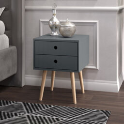 Core Products Pair Of 2 Scandia 2 Drawer Bedside Cabinets, Painted Finish, Finger Apertures - thumbnail 6