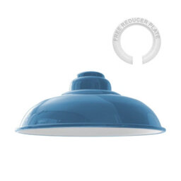 Modern Industrial Metal Ceiling Light Shade, 32Cm Large Curvy Light Blue Easy Fit Pendant Lamp Shade For Living Room, Kitchen