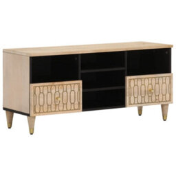 Berkfield Elegant Tv Cabinet 100X33X46 Cm Solid Wood Mango - thumbnail 2