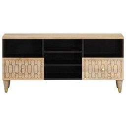 Berkfield Elegant Tv Cabinet 100X33X46 Cm Solid Wood Mango - thumbnail 3
