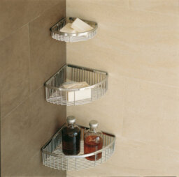 Cosmic Corner Shower Caddy, Shower Basket,25Cm, Chrome, Wall Mounted, Screws Included, Architect Collection - thumbnail 3