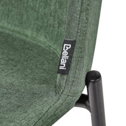 Wyld and Coco Set Of 2 Green Upholstered Dining Chairs With Powder-Coated Metal Legs - Modern Fabric Seats - thumbnail 8