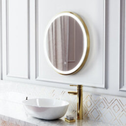 Nes Home Touch Sensor Bathroom Led Mirror Demister 600mm Brushed Brass - thumbnail 4