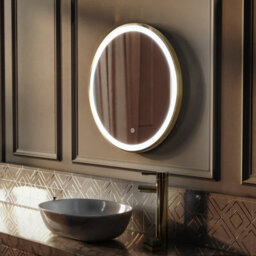 Nes Home Touch Sensor Bathroom Led Mirror Demister 600mm Brushed Brass - thumbnail 3