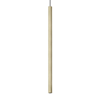 Ideal Lux Ultrathin Square 100Cm Tall Led Slim Pendant Ceiling Light Satin Brass 3000K
