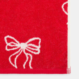 Ohs Bows 100% Premium Cotton Hand Towel Hotel Quality Soft Absorbent - Red - thumbnail 4