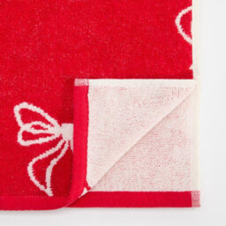 Ohs Bows 100% Premium Cotton Hand Towel Hotel Quality Soft Absorbent - Red - thumbnail 3