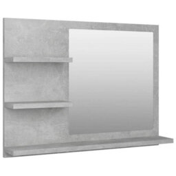 Berkfield Durable Bathroom Mirror Concrete Grey 60X10.5X45 Cm Engineered Wood