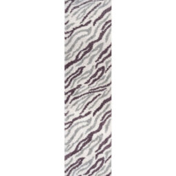 The Rugs Moodi Shaggy Grey/purple Mauvine Rug Runner Abstract Thick High Pile For Living Rooms, Bedrooms, Hallways, Kitchens - thumbnail 9