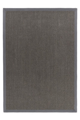 Dark Grey Rug, Easy To Clean Rug With 8mm Thickness, Plain Bordered Rug For Bedroom, & Dining Room-67 X 200Cm (Runner) - image 1