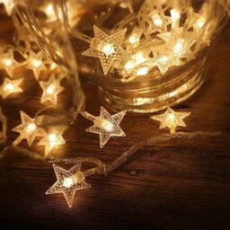 50 Led Star Fairy String Lights Battery Operated Warm White 5.15M - thumbnail 4