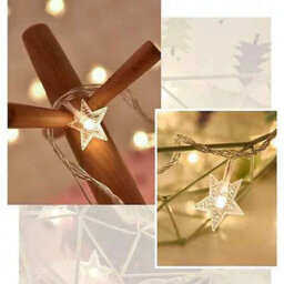 50 Led Star Fairy String Lights Battery Operated Warm White 5.15M - thumbnail 5