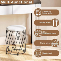 Dressing Table With Led Lights & Vanity Stool 5 Drawers Makeup Desk Flexible - thumbnail 5