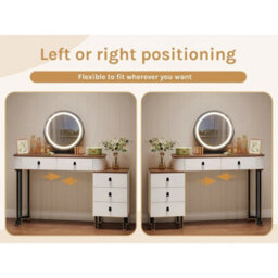 Dressing Table With Led Lights & Vanity Stool 5 Drawers Makeup Desk Flexible - thumbnail 6
