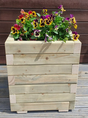 Square Wooden Treated Garden Planter (Albie Range) 60Cm X 60Cm 40Cm High
