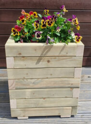 Square Wooden Treated Garden Planter (Albie Range) 60Cm X 60Cm 40Cm High - thumbnail 1