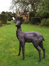 Inspirational Gifting Standing Stag Buck Ornament Cast From Aluminium Extra Large