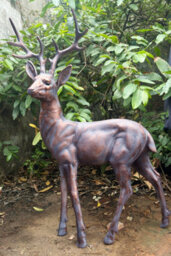 Inspirational Gifting Standing Stag Buck Ornament Cast From Aluminium Extra Large - thumbnail 2