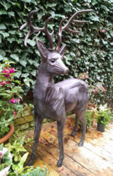Inspirational Gifting Standing Stag Buck Ornament Cast From Aluminium Extra Large - thumbnail 6