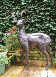 Inspirational Gifting Standing Stag Buck Ornament Cast From Aluminium Extra Large - thumbnail 4