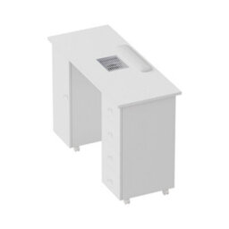 Living And Home White 4 Drawers Mobile Manicure Table With Built-In Dust Collector And Lockable Casters, 110Cm W X 45Cm D X 75Cm H - thumbnail 5