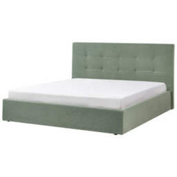 Beliani Ottoman Bed Lorient Boucle Green 180 X 200 Cm (Eu Super King) - thumbnail 4