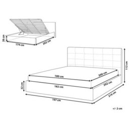 Beliani Ottoman Bed Lorient Boucle Green 180 X 200 Cm (Eu Super King) - thumbnail 3