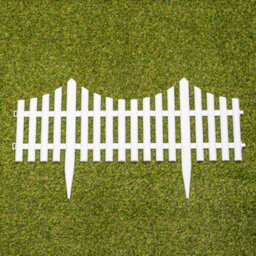 Samuel Alexander 6 X 33Cm 4 Piece Set White Wood Effect Picket Fence Garden Edging - thumbnail 6