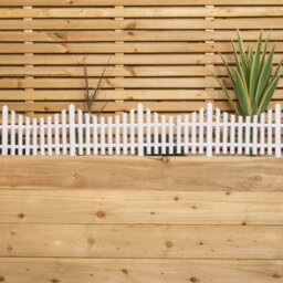 Samuel Alexander 6 X 33Cm 4 Piece Set White Wood Effect Picket Fence Garden Edging - thumbnail 2