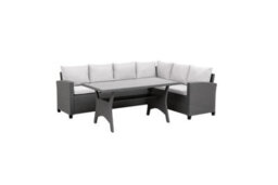 MMT Funiture Designs mmt Furniture Designs Ltd Grey Rattan Garden Furniture L Shaped Dining Corner Set  6 Seater Corner Sofa And Table 2.36M X 1.79M - thumbnail 2