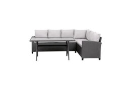 MMT Funiture Designs mmt Furniture Designs Ltd Grey Rattan Garden Furniture L Shaped Dining Corner Set  6 Seater Corner Sofa And Table 2.36M X 1.79M - thumbnail 1