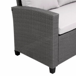 MMT Funiture Designs mmt Furniture Designs Ltd Grey Rattan Garden Furniture L Shaped Dining Corner Set  6 Seater Corner Sofa And Table 2.36M X 1.79M - thumbnail 5