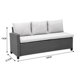 MMT Funiture Designs mmt Furniture Designs Ltd Grey Rattan Garden Furniture L Shaped Dining Corner Set  6 Seater Corner Sofa And Table 2.36M X 1.79M - thumbnail 8