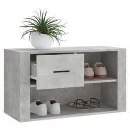 Walplus Shoe Cabinet Concrete Grey 80X35X45 Cm Engineered Wood - thumbnail 4