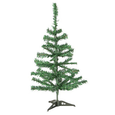 Harbour Housewares Artificial Fir Christmas Tree - 60Cm/2Ft - Green - Indoor Small Xmas Tree Desktop Tree With Stand Mini Décor - image 1