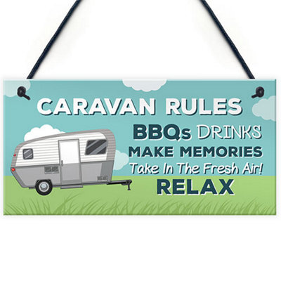 Red Ocean Caravan Rules Plaque Novelty Caravan Accessories Motorhome Gifts And Signs - image 1