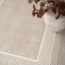 Modern Ivory Rug, 10mm Thickness Bordered Rug, Plain Rug, Anti-Shed Geometric Rug For Bedroom, Livingroom-239Cm X 300Cm - thumbnail 4