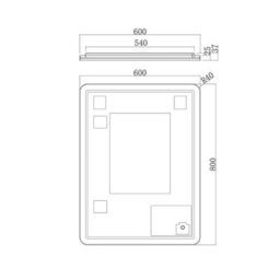 Royal Bathrooms Luton 600 X 800mm Bathroom Mirror Dimmable Led Anti-Fog Ip44 Rated Illuminated Backlit Touch Vanity Mirror - Brass - thumbnail 9
