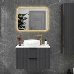 Royal Bathrooms Luton 600 X 800mm Bathroom Mirror Dimmable Led Anti-Fog Ip44 Rated Illuminated Backlit Touch Vanity Mirror - Brass - thumbnail 2