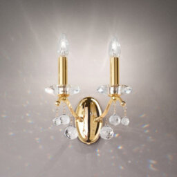 Luminosa Lighting Luminosa Carmen Classic Crystal Candle Wall Light Polished Gold, 2X E14 - thumbnail 2