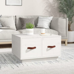 Berkfield Rustic Coffee Table White 60X53X35 Cm Solid Wood Pine - thumbnail 2